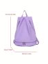 Medium Drawstring Backpack Solid Color