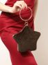 Star Design Novelty Bag Brown Ring Strap For Party