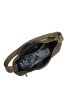 Litchi Embossed Hobo Bag Genuine Leather Top Handle For Daily