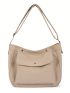 Oversized Hobo Bag Pocket Front Studded Detail