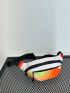 Colorblock Fanny Pack Geometric Pattern