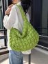 Oversized Ruched Bag Quilted Pattern Minimalist