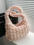 Oversized Ruched Bag Quilted Pattern Minimalist