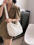 Oversized Ruched Bag Quilted Pattern Minimalist