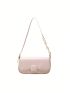 Medium Flap Baguette Bag Elegant PU