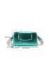 Minimalist Square Bag Chain Metallic Green