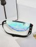 Medium Fanny Pack Holographic Crocodile Embossed Funky