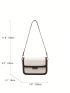 Mini Flap Square Bag Two Tone Embossed Detail