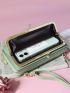 Letter Graphic Phone Wallet With Zipper & Kiss Lock