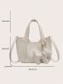 Medium Bucket Bag Litchi Embossed Double Handle For Daily