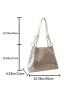 Medium Tote Bag Sequin Decor Double Handle