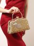 Small Box Bag Rhinestone Decor Chain Strap