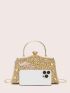 Small Box Bag Rhinestone Decor Chain Strap