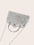 Small Box Bag Rhinestone Decor Chain Strap