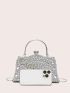 Small Box Bag Rhinestone Decor Chain Strap