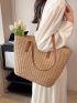 Large Capacity Straw Bag Double Handle