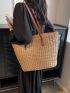 Large Capacity Straw Bag Double Handle