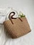 Large Capacity Straw Bag Double Handle