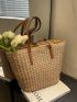 Large Capacity Straw Bag Double Handle