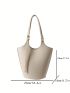 Medium Bucket Bag Double Handle Solid Color