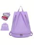 Medium Drawstring Backpack Solid Color