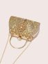 Small Box Bag Rhinestone & Tassel Decor Chain Strap