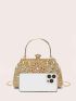 Small Box Bag Rhinestone & Tassel Decor Chain Strap