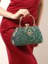 Small Box Bag Rhinestone Decor Chain Strap