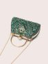 Small Box Bag Rhinestone Decor Chain Strap