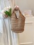 Small Straw Bag Double Handle Vacation Style