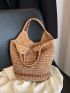 Small Straw Bag Double Handle Vacation Style