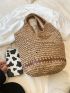 Small Straw Bag Double Handle Vacation Style