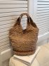 Small Straw Bag Double Handle Vacation Style