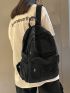 Medium Functional Backpack Solid Color