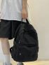 Medium Functional Backpack Solid Color