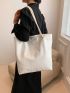 Medium Tote Bag Stitch Design Solid Color