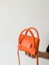 Mini Square Bag Solid Color Double Handle