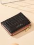 Crocodile Embossed Small Wallet Zipper