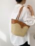 Medium Straw Bag Two Tone