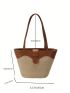 Medium Straw Bag Two Tone