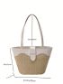 Medium Straw Bag Two Tone