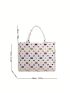 Plaid Pattern Shoulder Tote Bag Large Capacity Canvas