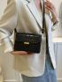 Crocodile Embossed Square Bag Flap Mini