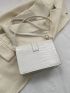 Crocodile Embossed Square Bag Flap Mini