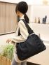 Minimalist Shoulder Tote Bag Large Capacity Zipper