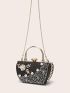 Glitter Rhinestone Decor Box Bag Small Glamorous