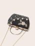 Glitter Rhinestone Decor Box Bag Small Glamorous