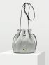 PREMIUM METALLIC DRAWSTRING DESIGN BUCKET BAG