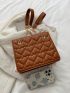 Heart Quilted Square Bag Small Chain Strap