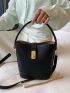 Minimalist Bucket Bag Mini Twist Lock Top Handle